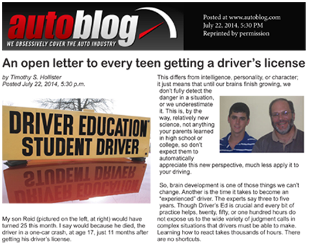 My Open Letter To New Teen Drivers, As a Two-Page PDF